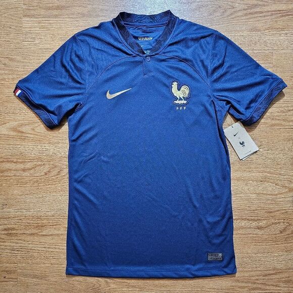 Nike France 2022 World Cup Home Jersey Medium M Navy Gold Mbappe Soccer Dri-Fit - Picture 8 of 12